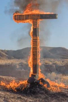 Burning Cross, Day Stock Photos