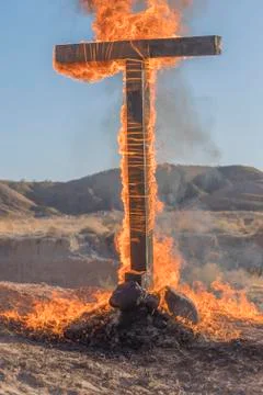 Burning Cross, Day Stock Photos