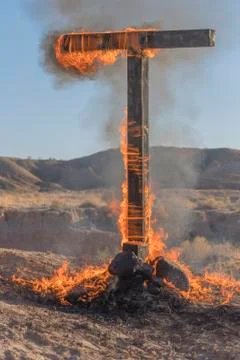 Burning Cross, Day Stock Photos