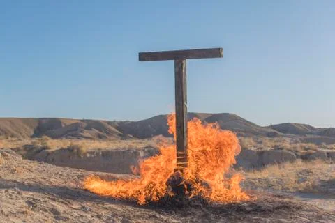 Burning Cross, Day Stock Photos