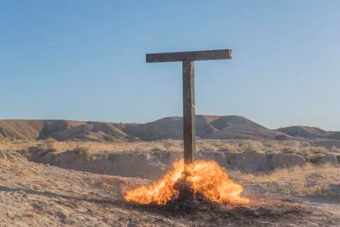 Burning Cross, Day Stock Photos