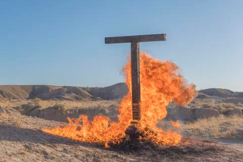 Burning Cross, Day Stock Photos