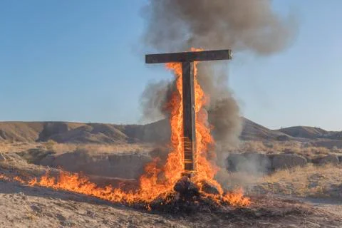 Burning Cross, Day Stock Photos