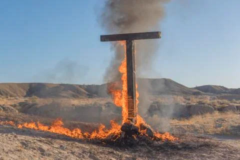 Burning Cross, Day Stock Photos