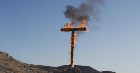 Burning Cross, Day Stock Photos