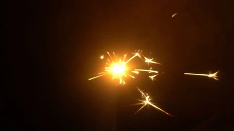 Burning in the dark new year's Sparkler Stock Footage 82730200