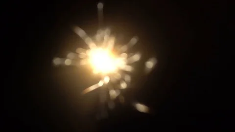 Burning in the dark new year's Sparkler Stock Footage 82730701