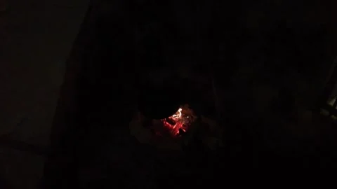 Burning in the dark in slow motion Stockbeeldmateriaal 296584538