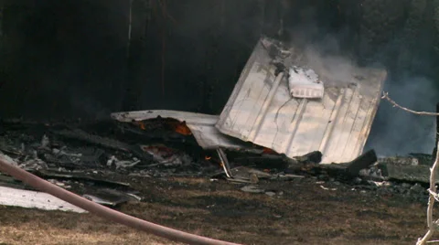Burning Debris Close Up Stock Footage 37251475