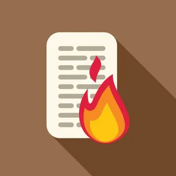 Burning document with flames, document on fire, urgent news concept 스톡 일러스트
