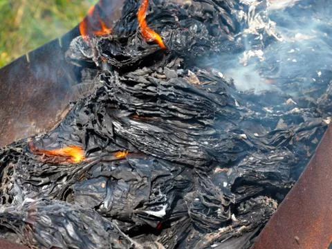 Burning documents Stock Photos