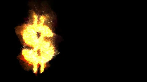 Burning Dollar sign Stock Footage 22843941
