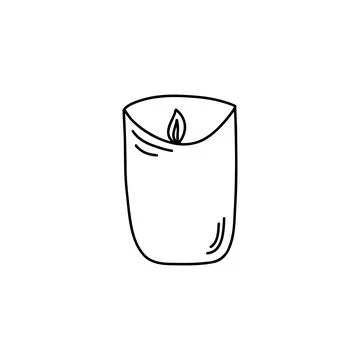Burning doodle candle Stock Illustration