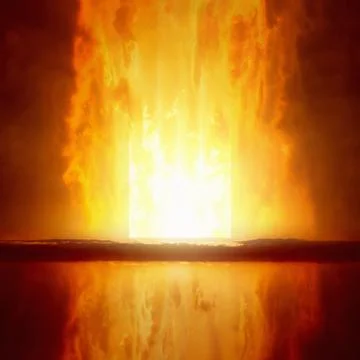 Burning doorway to hell Stock Photos