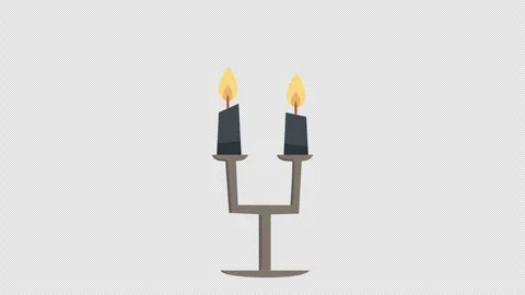 Burning double candle holder. Stock Footage 260883999