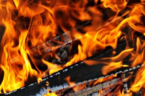 Burning down fire Stock Photos