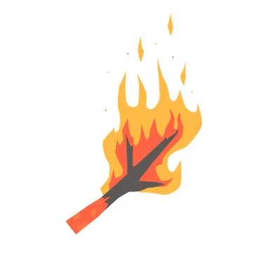 Burning dry branch vector Illustration Stock Illustration