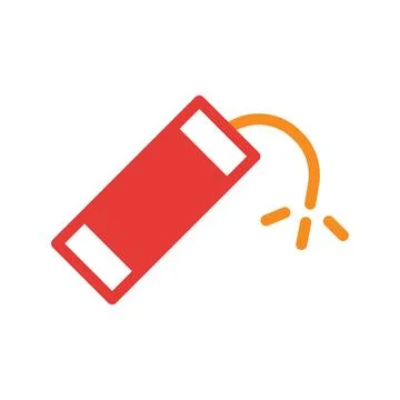 Burning Dynamites Explosive Indicator Icon Symbol Stock Illustration