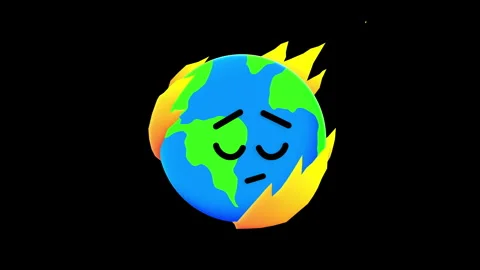 Burning Earth. Global Warming Animation. Global Climate Change. 動画素材 252798012