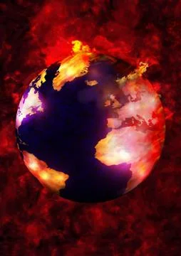 Burning Earth Stock Illustration