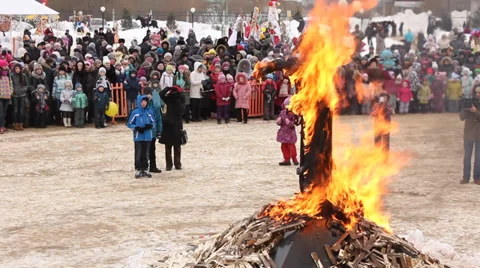 Burning effigy of Carnival Stock Footage 35740919