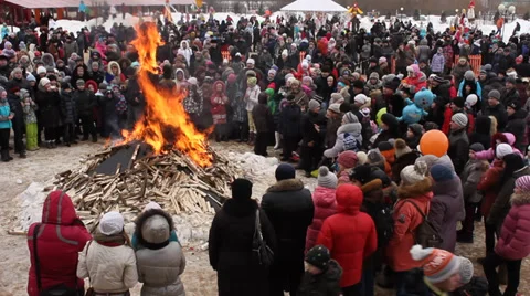 Burning effigy of Carnival Stock Footage 35741453