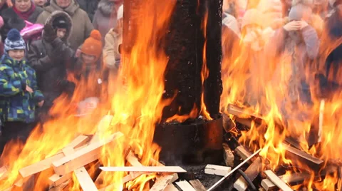 Burning effigy of Carnival Video stock 35741893