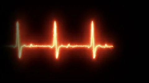 Burning EKG Heart Line Loop Footage Stock Footage 68026264