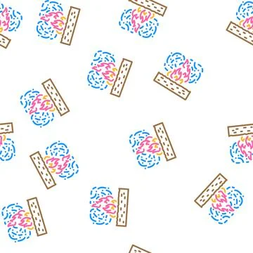 Burning field peat vector seamless pattern Stockillustratie