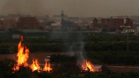 Burning fields 库存影片 162030857