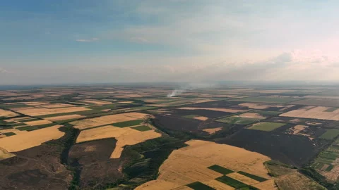 Burning fields of Kherson region 2022 Stock Footage 221514381