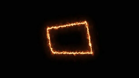 Burning figures, frames. Circle, triangle, square, rectangle, rhombus. Burning b Stock Footage 171576718