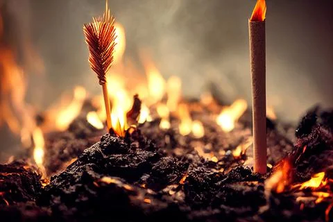 Burning fire and embers high quality photo of burning fire Stock Illustration