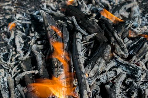 Burning fire background Stock Photos