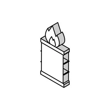 Burning fire in barrel isometric icon vector illustration Illustrazione stock