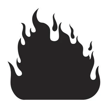 Burning fire black and white 2D line cartoon object Stock Illustration