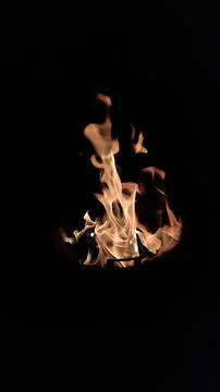 Burning fire on black background and portrait mode 09 Stock Photos