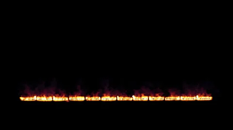 Burning fire on black background Stock Footage 24616741