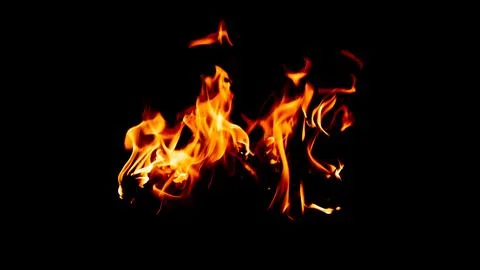 Burning fire on a black background Stock Photos