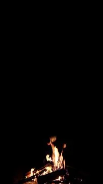 The Burning fire on a black background with space Foto stock