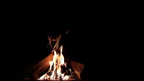 The Burning fire on a black background with space Fotos de archivo