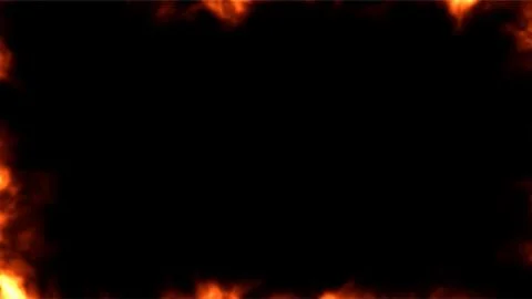 Burning fire border background template with flaming glowing edges for hall.. Stockfoto's
