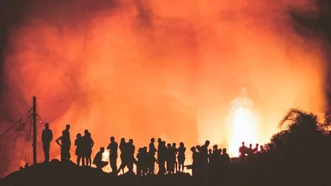 Burning fire cinemagraph, 4K Stock Footage 94031739