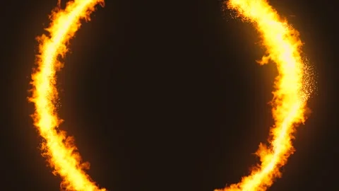 Burning Fire Circle Intro Animation 動画素材 334326469