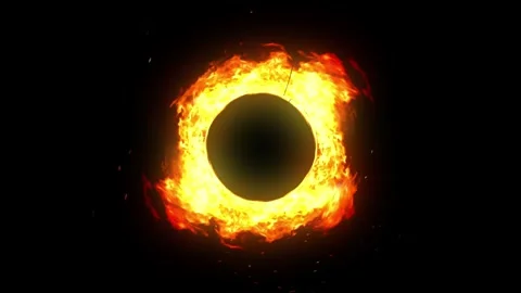 Burning Fire Circle Spinning Explosion for Logo Reveal Intro Stock Footage 332572261