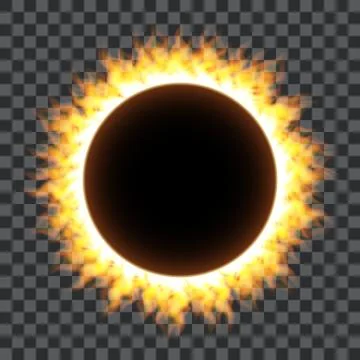 Burning fire circle on transparent background Stock Illustration