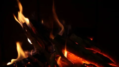 Burning fire. Close up footage of yellow fire flames Vídeos de archivo 77377228