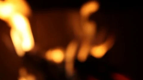 Burning fire. Close up footage of yellow fire flames Stock Footage 77377481
