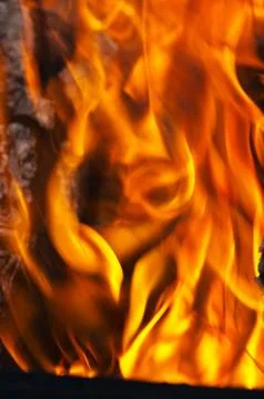 Burning fire close-up, may be used as background Stock Photos