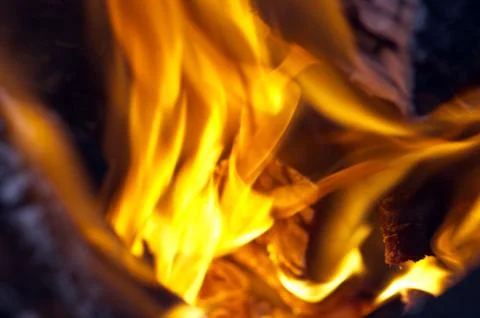 Burning fire close-up, may be used as background Stock Photos